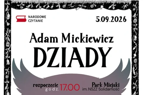 Grafika przedstawia nazwę wydarzenia oraz logotyp akcji Narodowe Czytanie